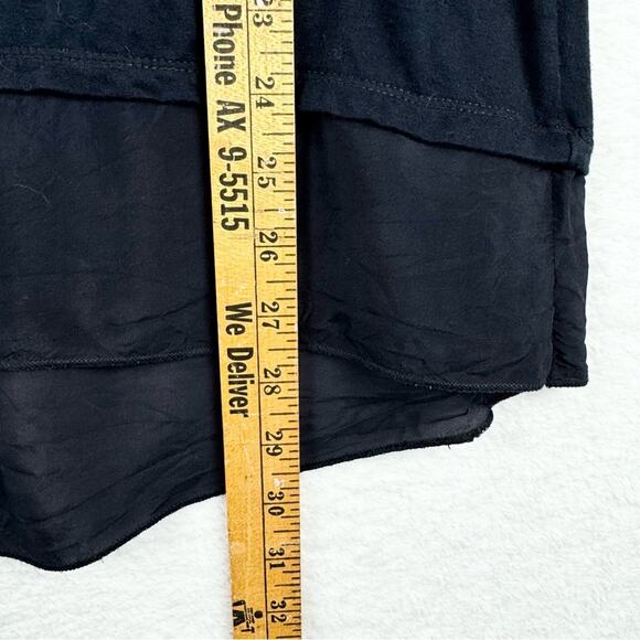 Soft Surroundings Eden Hi-Lo Tiered Short Sleeve Tunic Top Black Size M Minimal - Picture 12 of 12